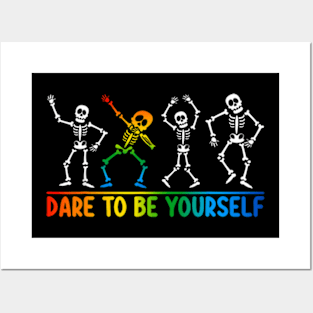 Dare To Be Yourself Cute Dabbing Lgbtq Pride Posters and Art